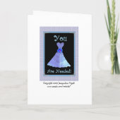 Niece - Junior Bridesmaid Wedding Invite Blue Gown Einladung (Rückseite)