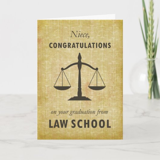 Niece, Law School Abschluss gratulieren Sc Karte (Vorderseite)