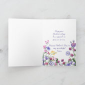 Niece Mother's Day Colorful Garden Blume Feiertagskarte (Innenseite)