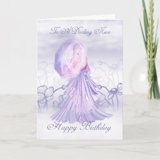 Niece Niedlich Feminine Birthday Card Karte (Vorderseite)