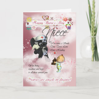 Niece Nurse's Day niedliches kleines Baby und nied Karte