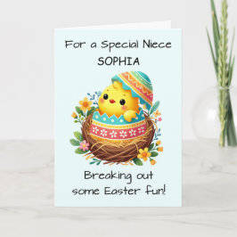 Niece Oaster Chick Breaking Out of Muschel in Nest Karte