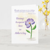 Niece on Mothers Day segnen Violet Blume Karte (Gelbe Blume)