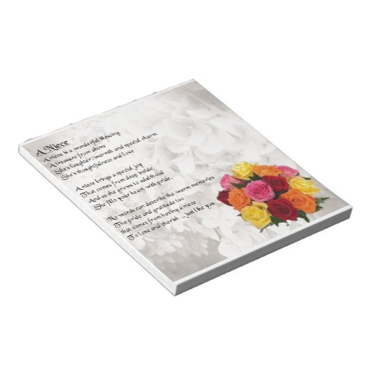 Niece Poem - Blume Notizblock (angewinkelt)