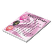 Niece Poem - Happy Birthday Notizblock (Rotiert)