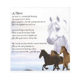 Niece Poem - Pferde Notizblock