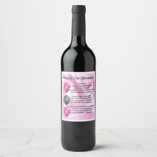 Niece Poem Wein Flasche Label 21. Geburtstag Weinetikett
