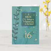 Niece Religious 16. Geburtstag Hand Drawn Look Karte (Gelbe Blume)