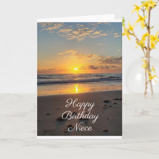 !** "NIECE*** SCHÖNE STRANDGESCHICHTE FÜR SIE KARTE (Gelbe Blume)