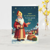 Niece St Nicholas Day Smiles and Warm Wishes Karte (Gelbe Blume)