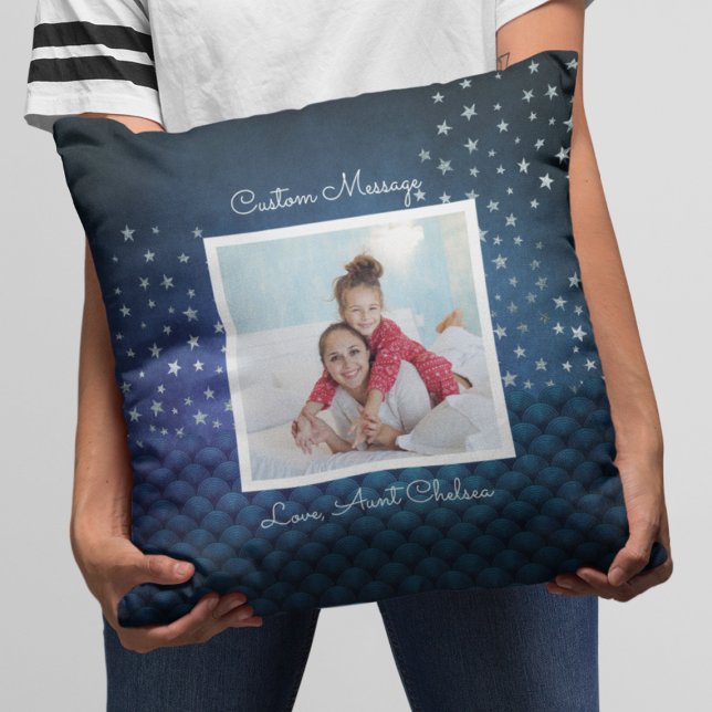 Niece Tunt Foto Glitzer Stars Niedlich Girl Kissen (Niece Aunt Photo Glitter Stars Cute Girl Throw Pillow
)