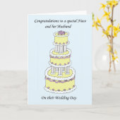 Niece und ihr Ehemann Hochzeitsgratulation. Karte (Gelbe Blume)