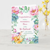 Niece und ihr Ehemann Hochzeitstag Herzlichen Glüc Karte (Gelbe Blume)