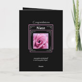 NIECE Wedding Gratulation - Rosa Rose Karte (Rückseite)