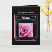NIECE Wedding Gratulation - Rosa Rose Karte (Gelbe Blume)