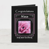 NIECE Wedding Gratulation - Rosa Rose Karte (Vorderseite)