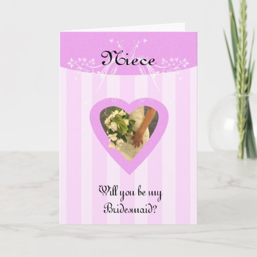 Niece Werden Sie meine Bridesmaid Stilvoll und ele Einladung (Vorderseite)