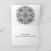 Niece's Birthday, Butterfly Mandala Coloring Page  Karte (Innenseite)