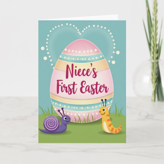Nieces First Easter Celebration Card Karte (Vorderseite)
