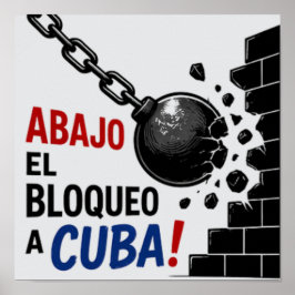 Nieder mit der Blockade gegen Kuba Poster