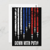 Nieder mit Putins Vorkriegsfrieden - Ukraine Postkarte (Vorne/Hinten)