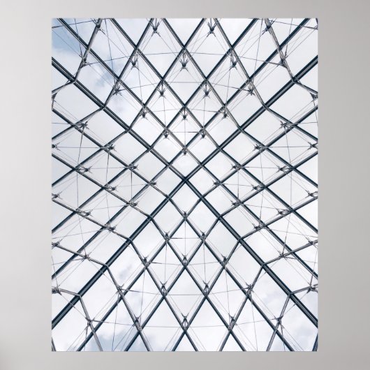 Nieder-Winkel-Foto aus grauem Metallrahmen Poster (Vorne)