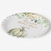 Niedergang der Liebe Weiße und Goldpumpen Pappteller (Schrägansicht)