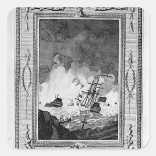 Niederlage der spanischen Armada Quadratischer Aufkleber