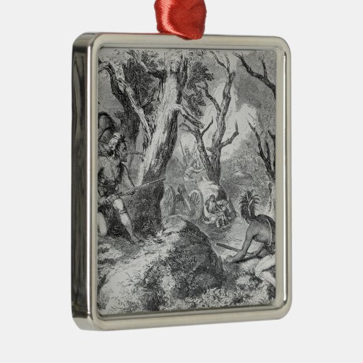 Niederlage von General Braddock Silbernes Ornament (Rechts)