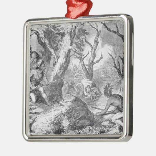 Niederlage von General Braddock Silbernes Ornament (Links)