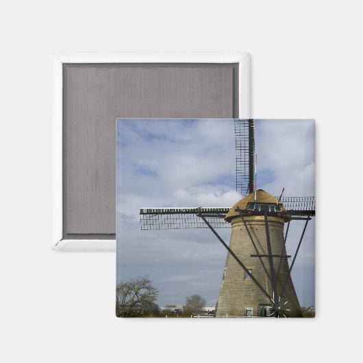 Niederlande (alias Holland), Kinderdijk. 19 Magnet (Vorderseite/Rückseite)