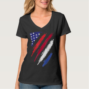 Niederlande Amerikanische Gewachsene Flagge USA Pa T-Shirt