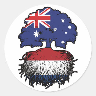 Niederlande Australien Tree Roots Runder Aufkleber