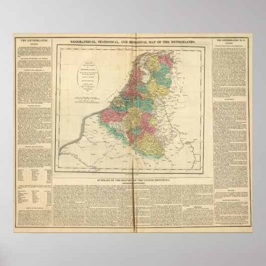 Niederlande, Beligium Atlas Karte Poster (Vorne)