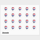 Niederlande Button Location Flag Runder Aufkleber (Blatt)