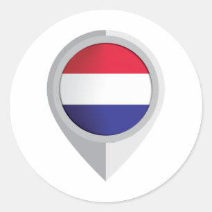 Niederlande Button Location Flag Runder Aufkleber