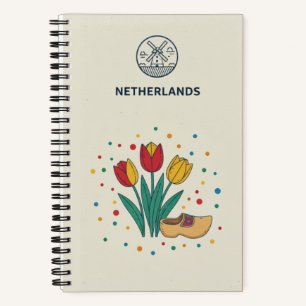 Niederlande-Erbe- und Tulpen-Garten-Fotoarchiv  Notizblock