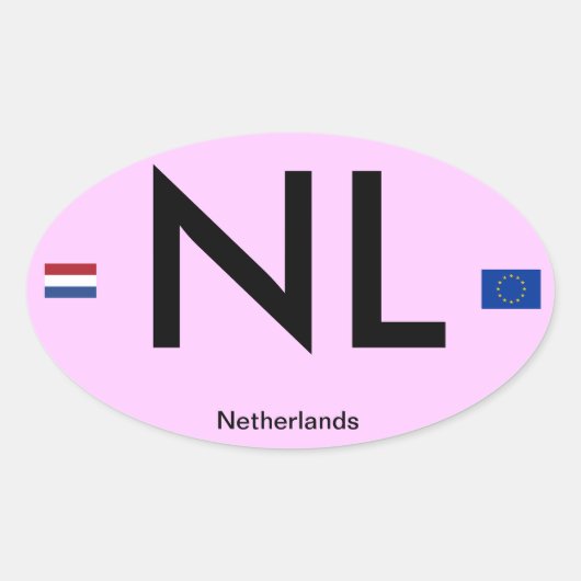 Niederlande* Euro-Style Autoaufkleber (Holland) Ovaler Aufkleber (Vorderseite)