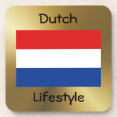 Niederlande Flag+Text-Untersetzer Getränkeuntersetzer (Vorderseite)