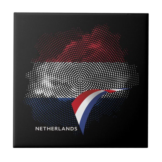 Niederlande-Flagge Fliese (Vorderseite)