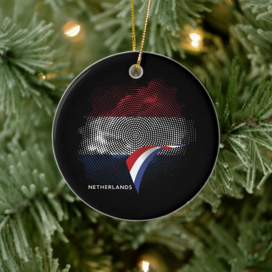 Niederlande-Flagge Keramik Ornament (Baum)