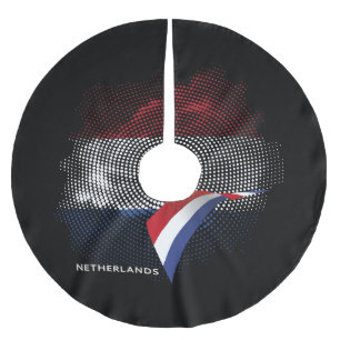 Niederlande-Flagge Polyester Weihnachtsbaumdecke