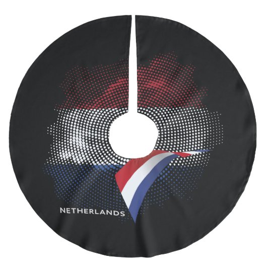Niederlande-Flagge Polyester Weihnachtsbaumdecke (Vorderseite)