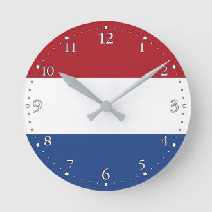 Niederlande-Flagge Runde Wanduhr