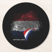 Niederlande-Flagge Runder Pappuntersetzer (Vorderseite)