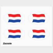 Niederlande-Flaggenaufkleber Ovaler Aufkleber (Blatt)