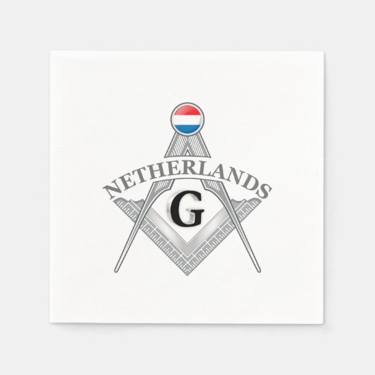 Niederlande Freimaurerei Zeichen Serviette (Vorderseite)