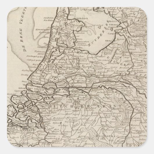 Niederlande, Friesland, Groningen, Overyssel Quadratischer Aufkleber (Vorderseite)