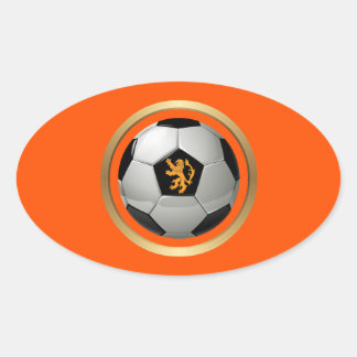Niederlande Fußball Ball, holländische Lion über O Ovaler Aufkleber