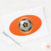 Niederlande Fußball Ball, holländische Lion über O Ovaler Aufkleber (Umschlag)